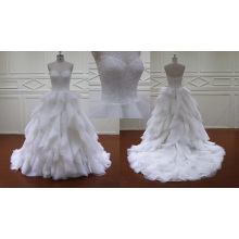 Vertical Ruffle Organza Bridal Wedding Dress